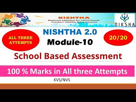 School Based Assessment | Nishtha 2.0 Module 10 Answer Key | Quiz | KVS | NVS