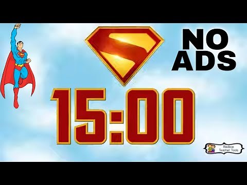15 Minute Timer | Flying Superman Logo Visual Countdown | No Ads