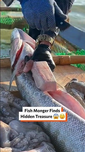Fish Monger Finds Hidden Treasure 😲 👀 #fish #luckyfind #fishmonger