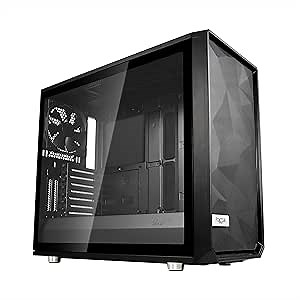 Fractal Design Meshify S2- Mid Tower Computer Case- Airflow/Performance- 3X Silent Fans and Nexus Hub Included- PSU Shroud- Modular Interior- Water-Cooling Ready- USB Type C- Black Tempered Glass