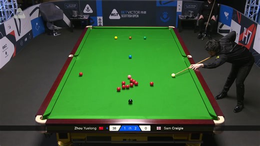 2025苏格兰公开赛 周跃龙 VS 山姆·克雷吉 第四局