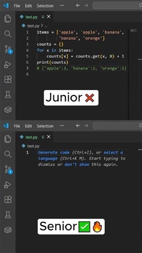 Junior vs Senior: Count items in a list (fast & clean)