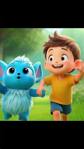 Blue Monster & Cute Boy Run Together 😍💙 #Shorts