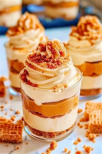 4.8K views · 22 reactions | Butterscotch Caramel Cheesecake Cups "After the first taste, I turned to my sister and said, 'These are the little bites of heaven we never knew we needed!' The rich butterscotch and smooth cheesecake meld perfectly in these delightful cups, making every gathering feel extra special." Ingredients 1 cup crushed graham crackers 8 oz cream cheese, softened ½ cup butterscotch sauce 1 cup whipped cream Reacipe in First Coʍmеոτ | Self Love | Facebook