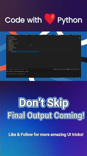 Make a ❤️ for Python Using Code! 🐍❤️ | Advanced Python Course #shorts #ytshorts