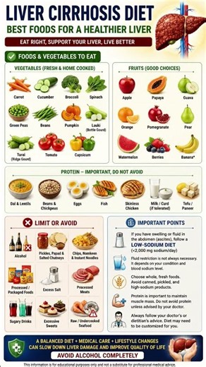 Liver Cirrhosis Diet: What to Eat & What to Avoid 🚨 | Healthy Liver Foods #healthtips #liverhealth