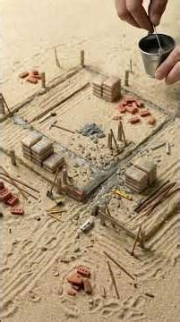 Building a Mini 1+0 House Foundation by Hand 🏗️ Tiny Studio ASMR (So Satisfying!)