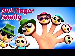 Сова пальца Семья | песня для детей | Nursery Rhyme | Owl Finger Family