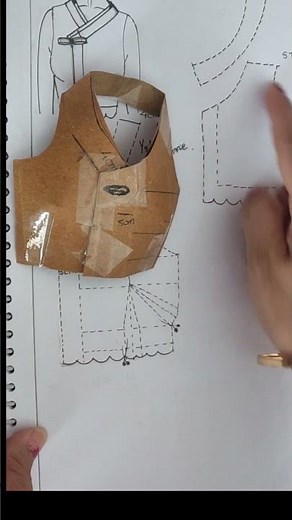 Designer Collar Neck Blouse Drafting | 3D Pattern Making Step by Step