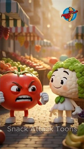Ghobi Meets Tamatar 🥦🍅 Funny Talking Vegetable #shorts