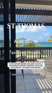 Comment TRAVEL to book and make sure to sign up for our weekly newsletter sharing insider travel deals before they drop right to your email for just 25 cents in our bio! • • Flights based on MIA, standard family, 2 adults, 2 kids, sapphire beach resort • Travel deal, St Thomas, USVI, luxury travel, luxury resort, Caribbean, no passport needed, tropical vacation, tropical destination #stthomas #nopassportneeded #traveldeals #caribbeantiktok #luxurytravel #travelagent #TropicalGetaway #LuxuryTrave