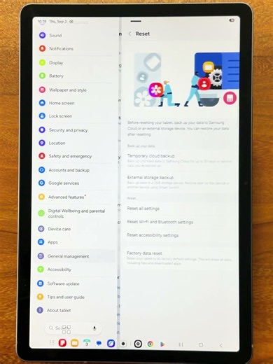 Reset Network Settings on Galaxy Tab S10 Lite