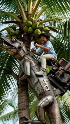 A Baby Rides a Giant Python and Eats Coconuts in the Tree 😱🐍🥥 | AI Fantasy