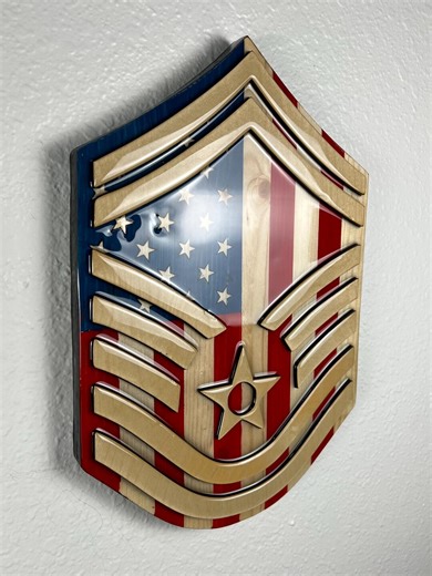 USAF Senior Master Sergeant Plaque | Layered Wood Military Rank Wall Art (16x11) - Etsy