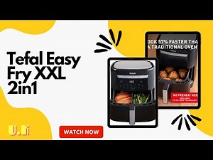 Tefal Easy Fry XXL 2in1 Digital Dual Air Fryer & Grill, 6.5L or 3.25L x2 Drawer Capacity, Black