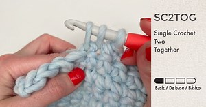 SC2TOG, Single Crochet 2 Together - Yarndrasil