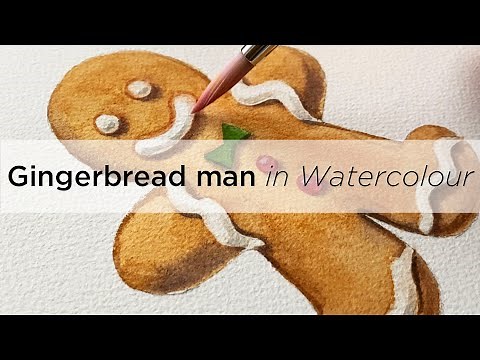 【Simple and Easy 】Gingerbread man in Watercolour