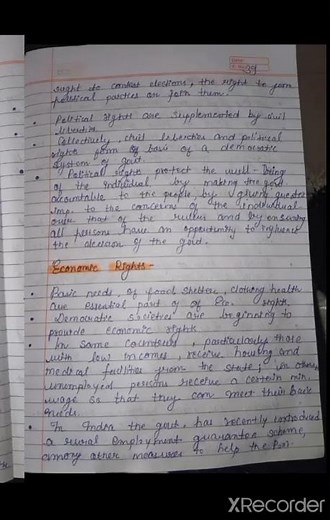 Class 11 political science chapter 5 Rights Notes 😱😱
