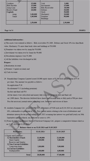 accountancy preparatory question paper 2026 2nd PUC exam#2nd #exam #preparatory #accoutnacy