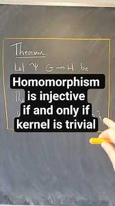 A homomorphism is injective if and only if the kernel is trivial #math #abstractalgebra #grouptheory