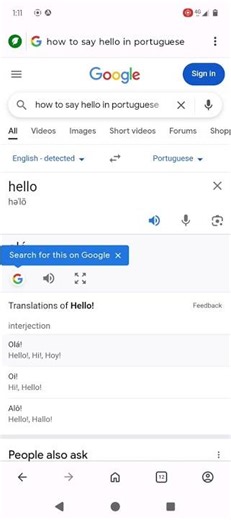 how to say hello in. Portuguese