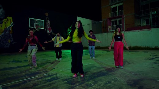 Five young people dancing a choreography in the street - Free Stock Video