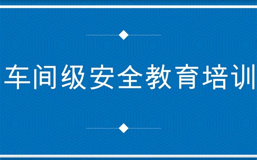 车间级安全教育培训