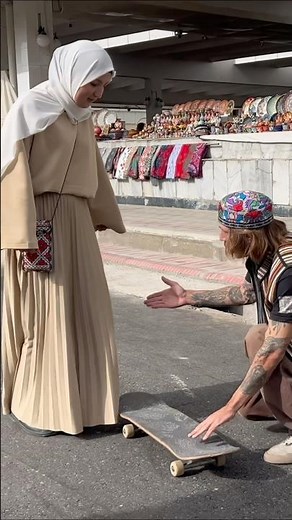 Her First Time Seeing a Skateboard!