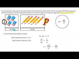 Singapore Math Ratio Problem — Packs of Erasers & Pencils Explained Clearly