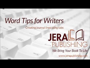 Word Tips for Writers: Creating Journal Lines in Microsoft Word