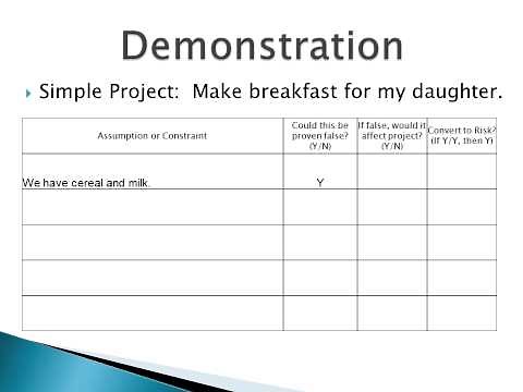 Assumption and Constraint Analysis