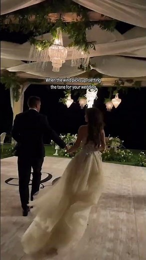 When the wind picks up, setting the tone for your wedding. #wedding #weddingdress