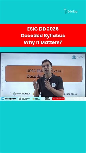 Why UPSC ESIC DD 2026 Decoded Syllabus Is Must Before Starting Preparation?