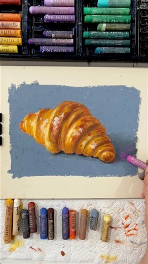 Croissant 🥐 oil pastel painting