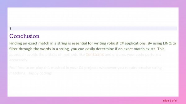 How to Find an Exact Match in a String with C#