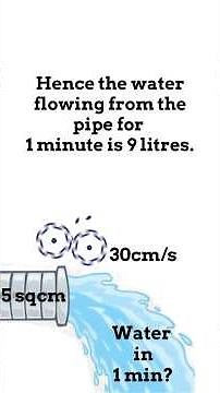 Finding the volume of water that flows through uniform cross-section #maths #volume #flowofliquids