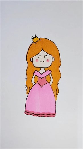 This cute princess drawing easy, try draw! #easydrawing #cutedrawing #drawsocute