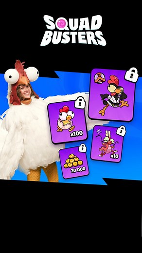 HOW TO GET A FREE CHICKEN SKIN 🐓 TLDW: 10-day community event where every Chicken picked in battles gets us closer to unlocking Chicken rewards! 🐣 #squadbusters #chickenrush #supercell #chicken #communityevent | Squad Busters