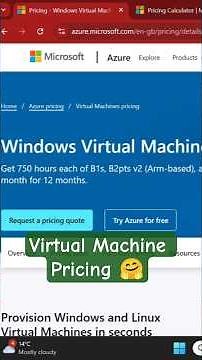 Virtual Machine Pricing in Microsoft Azure 🤗 | #virtualmachines #azure