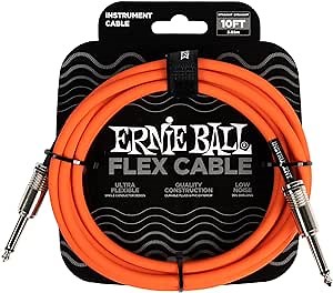 Ernie Ball Flex Instrument Cable Straight/Straight 10ft - Orange