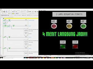 Membuat rangkaian 3 lampu nyala bergantian secara otomatis | program auto 3 lampu dengan cx program
