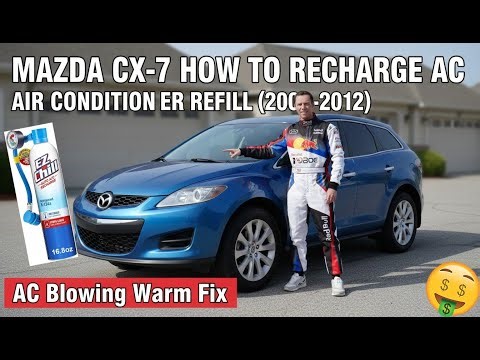 MAZDA CX-7 HOW TO RECHARGE AC AIR CONDITIONER REFILL (2007-2012) | AC Blowing Warm Fix