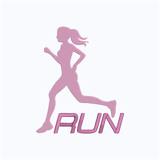 Running Embroidery Design, Run Girl Machine Embroidery File, Instant Download - Etsy