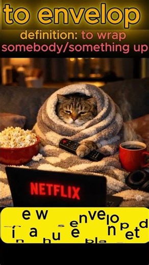 to envelop - learn english vocabulary effortless, easy and fast #cat #english #funny #vocabulary