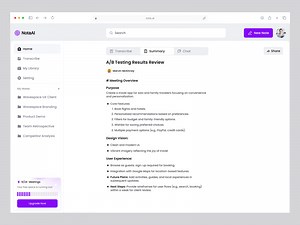 NotaAI - AI Meeting Tool | Notepad Dashboard