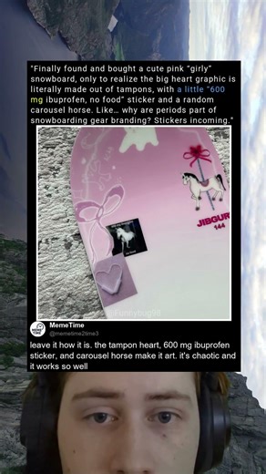 Cute Pink Snowboard Reveals Unexpected Tampon Art Chaos