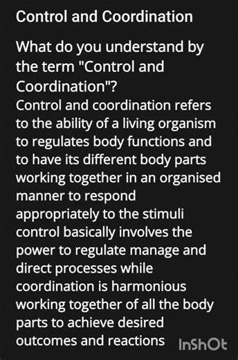 A small section of chapter control and coordination class 10 handwritten notes