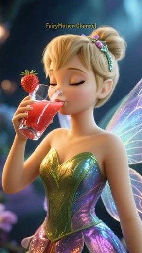 Tinkerbell drinks watermelon juice #shorts #tinkerbell