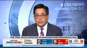 Former President Donald Trump is expected to make what he is calling a "very big announcement" Tuesday night from his Mar-a-Lago estate. Sources close to Trump told CBS News he is planning to enter the 2024 presidential race. CBS News senior White House and political correspondent Ed O'Keefe has more. | CBS News