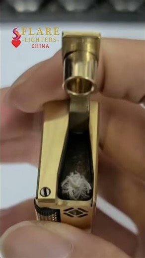 Mini Brass Lever Lighter—Slotted Nozzle, Quick-Release Flint, Big Fuel Tank